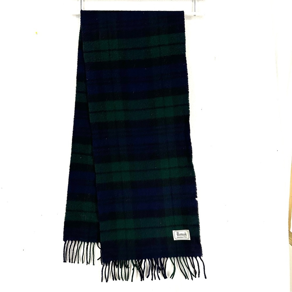 Harrods Plaid Scarf Men’s‎ Green & Black